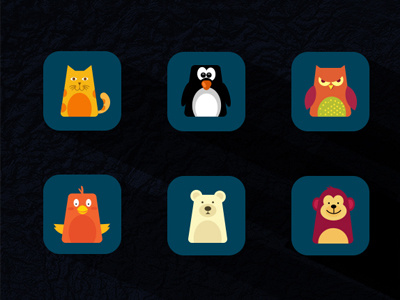 Animal Iconset animal bear bird brand cat creative graphic icon illustration logo mark monkey