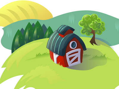 Coloring test barn country illustrator nature vector