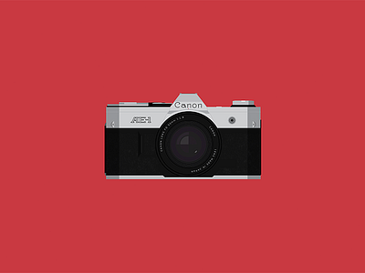 Canon AE-1 bright camera canon color flat illustration line photography simple
