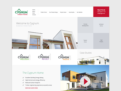 Cygnum architect clean cygnum green grey grid modular red ui video website white