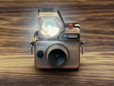 Ansco Cadet camera icon illustration modo old orthographic photo photoshop plastic retro vintage