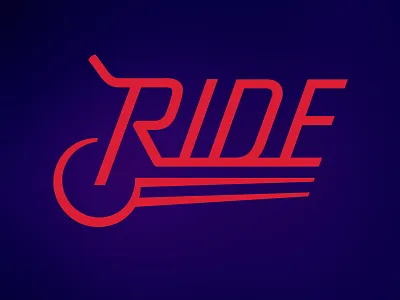 Ride bike cycle design icon illustration lettering logo spin typography