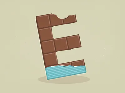 E - 36 Days of Type 36days e 36daysoftype chocolat flat illustration lettering type typography