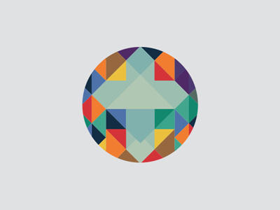Stained Cross circle colorful cross icon logo mosaic stained glass