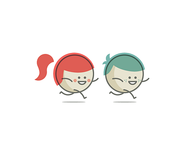 kiddos cute illustration kids running vector