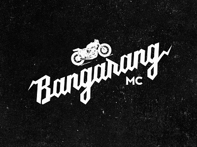 Bangarang MC Logo black and white cafe racer grunge hand lettering identity logo motorcycle vintage
