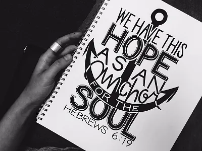 Anchor anchor bible ink lettering quote typography verse
