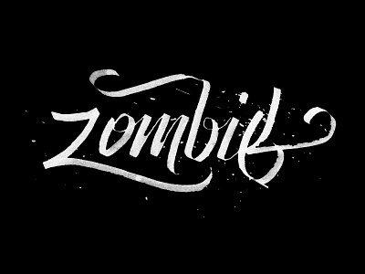 Zombie calligraphy handmade handwritten script zombie