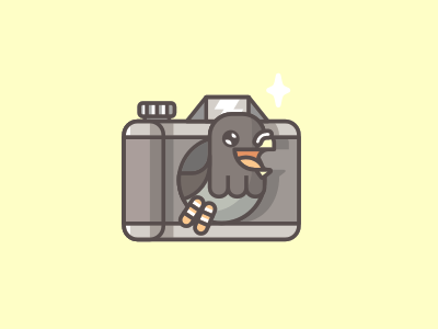 Pigeon Photo camera fun line logo mark photo pigeon stolz