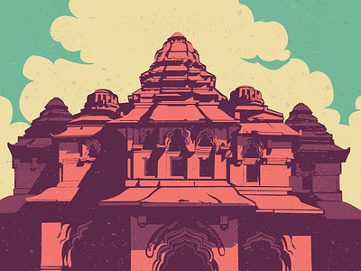 WIP - Lotus Mahal hampi historic illustration india karnataka lotus mahal palace