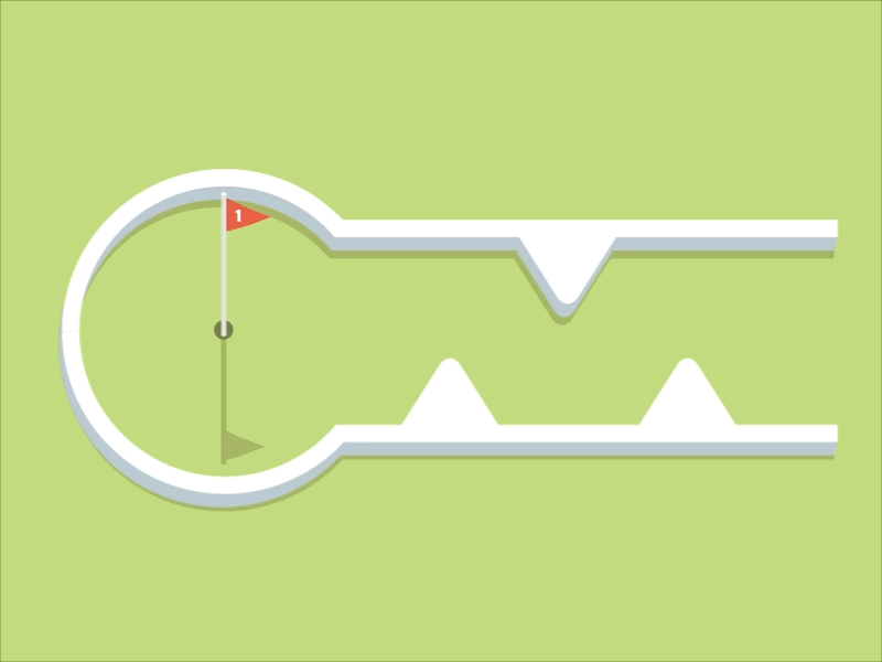 Hole 1 ae after effects animation crazy golf flag flat fun game gif golf illustration mini golf