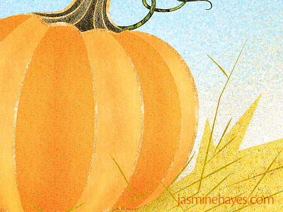 Pumpkin & Hay Preview hay illustration october pumpkin