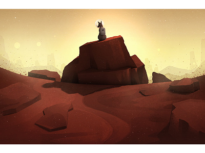 Mission Mars - Final astronaut dog illustration loneliness mars mission photoshop space