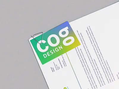 Business Card & Letterhead for COGDesign bold branding branding and identity business card business cards clean design gradient graphic design identity layout letterhead logo logo design minimal mockup modern nonprofit photography studio