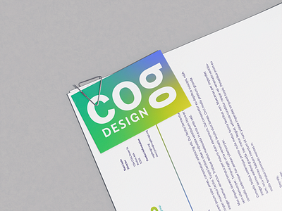 Business Card & Letterhead for COGDesign bold branding branding and identity business card business cards clean design gradient graphic design identity layout letterhead logo logo design minimal mockup modern nonprofit photography studio