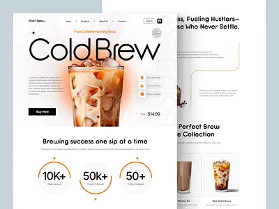 Bold Brew An Ecommerce Coffee Landing Page beverage cafe coffee coffee bean coffee shop design drink food and drink food delivery food order home page landing page ui ux web web design website website design