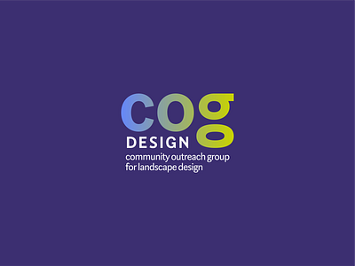 Logo for COGDesign bespoke blue branding branding and identity characters clean custom design dribbble gradient graphic design green identity logo logo design logotype minimal modern wordmark yellow