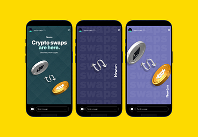 Crypto Swaps advertising crypto design earn crypto marketing newton crypto swaps