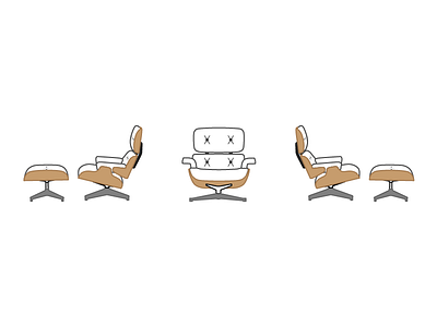 Eames Chair eames chair flat fun furniture illustration