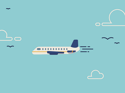 Uol Plane animation blue clouds illustration plane yellow