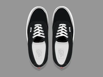 Shoes work black cloth concise flat icon realistic shoe ui vans