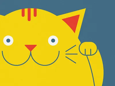 Maneki Neko cat illustration japan luck lucky vector