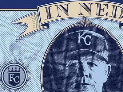 In Ned We Trust baseball illustration kansas city manager mlb money ned yost royals