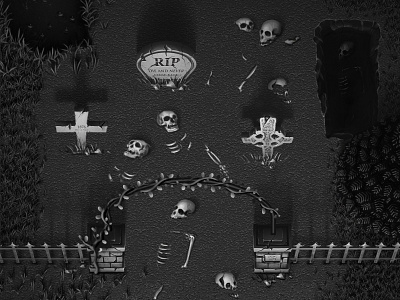 Graveyard dead game grave illustration indestudio night play tomb zombie