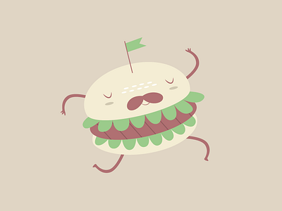 Dancing Panino dance fast food hamburger illustration mustache restaurant vector