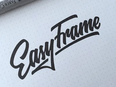 EasyFrame brand calligraphy design easyframe hand writing lettering logo logotype sketch tutov леттеринг логотип