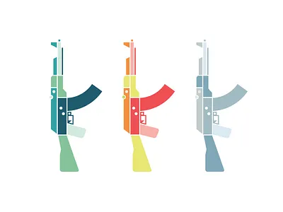 AK ak 47 flat icon illustration russia