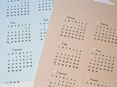 MMXV Letterpress Calendars calendar foil letterpress roman numerals