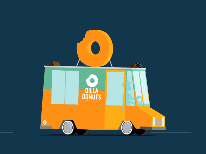 The Rollin Dead - J Dilla ae car donuts gif illustrator j dilla loop rollin truck walking dead