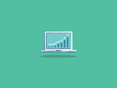 Performance Illustration apple bar design flat design graph green illustration laptop mac optimize performance teal