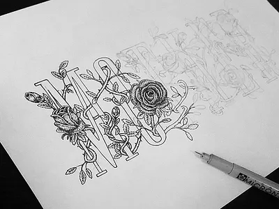 Mother fineliner flowers handdrawn handlettering handmade lettering mom organic ornament rose roses typography