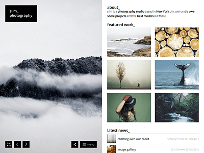 Slim Photography clean minimal photography theme wordpress