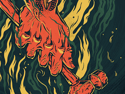 Hot Hands fire hammer hand illustration smoke