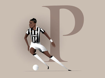 Paul Pogba illustration football france illustration italy juventus nike paul pogba pogba soccer vector