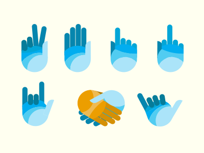 Hand Gestures hands illustration vector