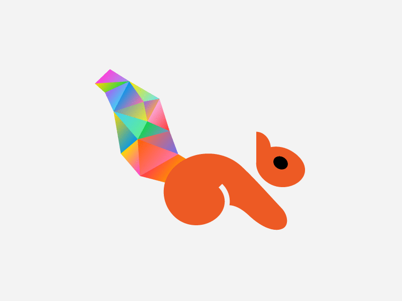 Squirrels animal central park logo polygon squirrel triangle