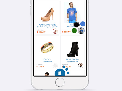 E-Commerce Color Selection Demo for Zizigo app color e commerce gesture interface selection ui user