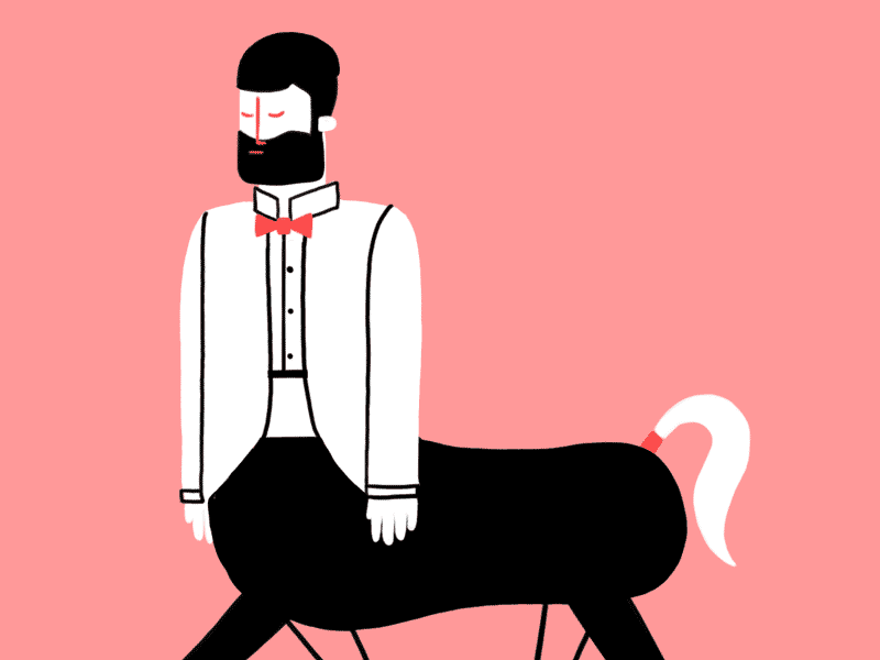 Mythical Monday 14 - Centaur animation beard character creature gif greek horse loop mythical tuxedo