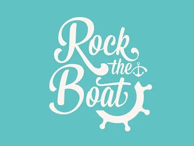 Rock The Boat anchor boat lettering logo party type typography