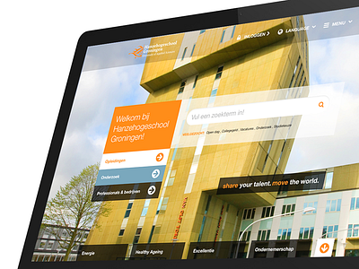 Hanze.nl 2.0 concept design platform prototype ui university ux web