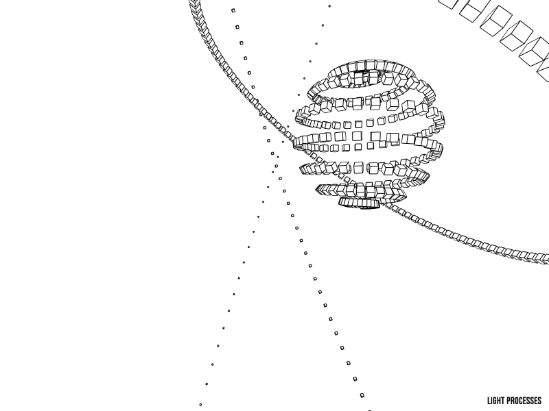 Cube system. abstract bw creative code gif maths perfect loop processing retro