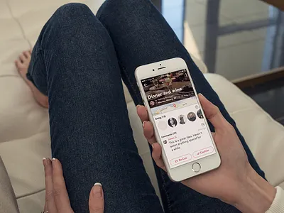 Cue V2 app detail screen event friends invitation iphone mobile people