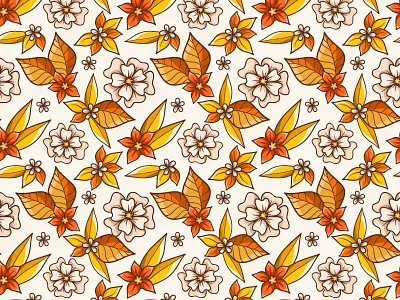 Autumn flowers autumn background floral flowers nature pattern seamless wallpaper
