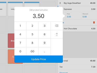 Number Pad Popover flat ios ipad keypad lightbox number pad point of sale popover pos retail