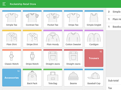 Demo Store Product Images clothes icon illustration point of sale pos products quick keys retail touch