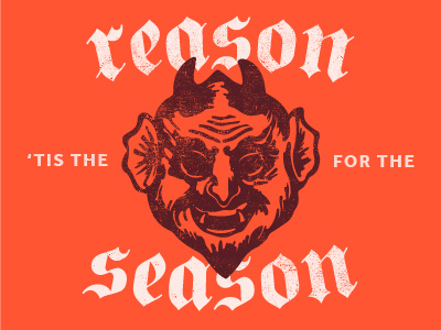 Festive Devil blackletter devil fall halloween illustration orange